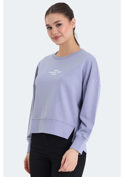 Slazenger Vıtal 2 Li Set Kadın Oversıze Lila - Siyah Sweatshirt Lila - Siyah