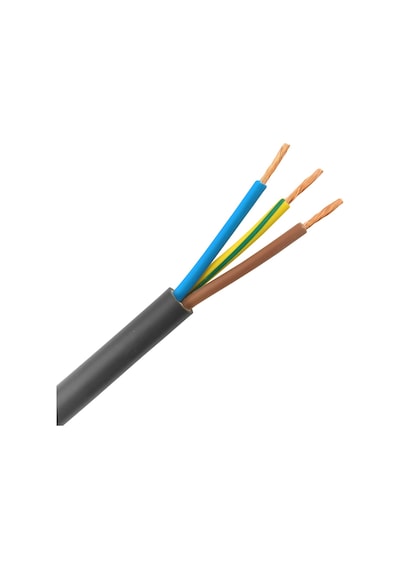 Hes Kablo H05Vv-F, 3X2.5 Mm, Ttr Kablo, Siyah, 100 Metre, 300/500
