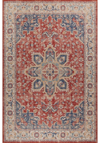 Foldy Vintage Desenli Dokuma Taban Dekoratif Kırmızı Halı Fl 28 Kırmızı 8