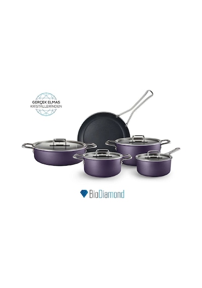 Karaca  Mastermaid Biodiamond 9 Parça Tencere Seti Grape Purple