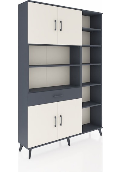 Arges Dolap 10 Raflı Tek Çekmeceli 4 Kapaklı 132x30x195 Antrasit-aytaşı/antrasit Aytası/antrasıt Arges Dolap 10 Raflı Tek Çekmeceli 4 Kapaklı 132x30x195 Antrasit-aytaşı/antrasit Aytası/antrasıt