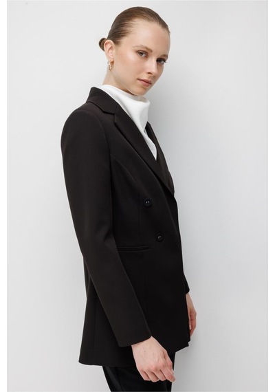 Mizalle Siyah Kruvaze Blazer Ceket
