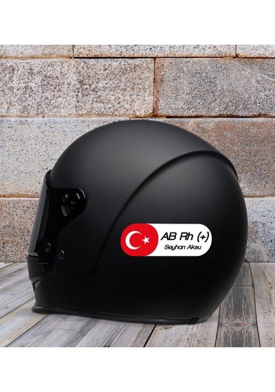 Kişiye Özel Kan Grubu Tasarımlı Motor Kask Sticker-1