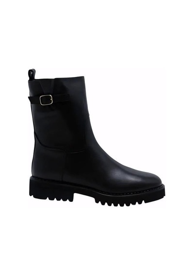 Poletto Hakiki Deri Sıyah Bot Düz 5780 92 V3 S-851 Siyah