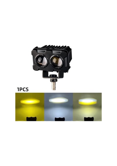 Robot Sis Farı Çift Renk Buz Mavi -beyaz Araç Motosiklet Off Road Led Lamba 50w Metal 1 Adet