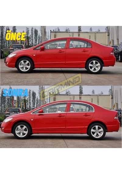 Honda Civic Fd6 Krom Cam Çerçevesi Set 2006-2011 10 Parça