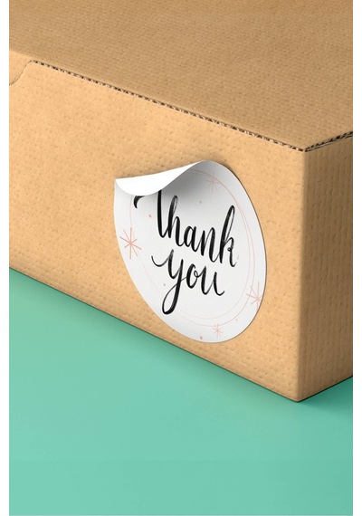 Thank You Renkli Yuvarlak Teşekkür Etiketi Sticker 3x3cm St2087 Çok Renkli