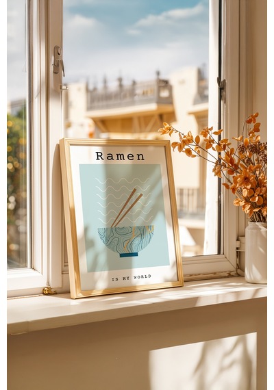 Soyut Sofra Estetiği Ahşap Çerçeveli Poster Tablo 221