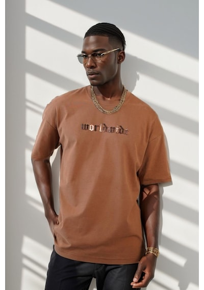 Balenbi Unisex Bisiklet Yaka Oversize Kalıp Penye Tişört 1004 Taba Balenbi Unisex Bisiklet Yaka Oversize Kalıp Penye Tişört 1004 Taba