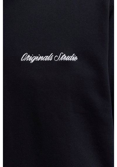 Jack & Jones Erkek Yarim Fermuarli Dik Yaka Sweatshirt - Norrebro Black
