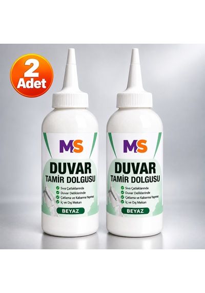 2 Adet Hazır Duvar Tamir Dolgusu Beyaz 220 Gr Macunu Zemin Alçı Sıva Çatlak Boşluk Onarıcı Giderici 1 Adet
