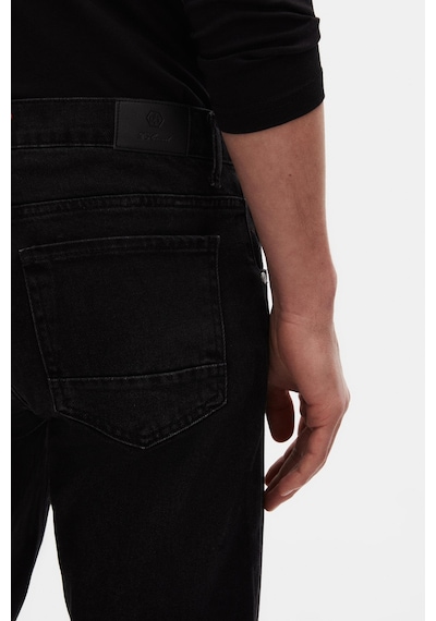 D's Damat Ds Damat Comfort Fit Siyah Düz Jean Kot Beş Cepli Yıkamalı Denim Pantolon 3hcj3ort00103 001