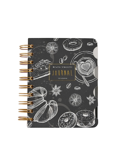 Spiralli Defter A5 4 Ayraçlı, 30 Yap. Çizgili, 30 Yap. Çizgili, 30 Yap. Noktalı, 30 Yap. Düz Siyah
