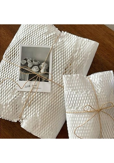 Petek Dolgu Ambalaj Sargı Kağıdı - Beyaz, Hediye Ve Eşya Paketleme, Kargo Kağıdı - 38 Cm X 50 Metre