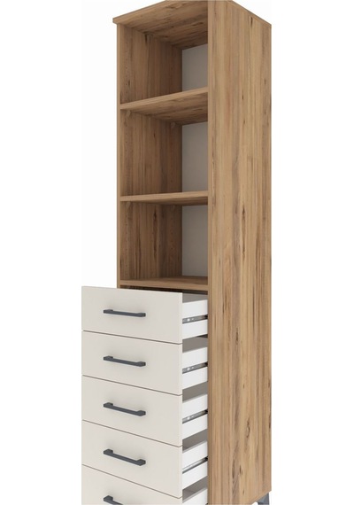 Hyperion Dolap 3 Raflı 5 Çekmeceli 44x44x195 Çam-aytaşı Çam