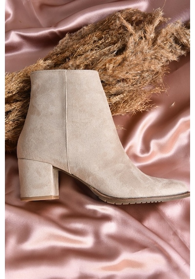 Fox Shoes Bej Süet Kadın Bot G654013102