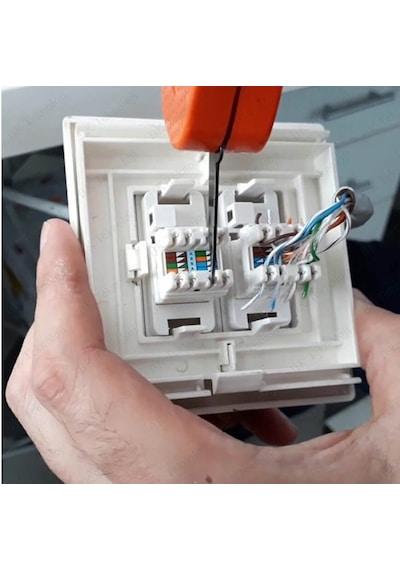 RJ45 Cat6 UTP 180 Derece Keystone Jack - 1 Adet