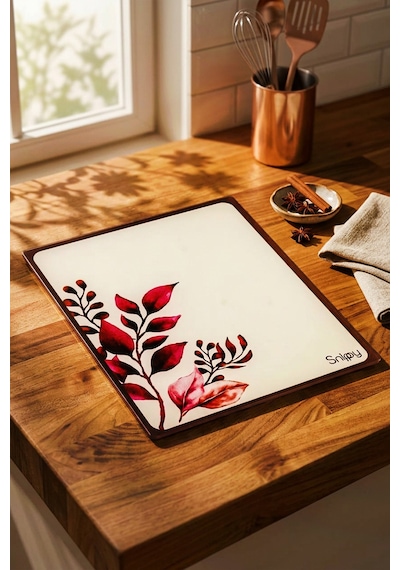Snippy Bloom - Cam Kesme Tahtası Cam Kesim Panosu Dekoratf Cam Kesim Tablası 29 X 34 Cm Çok Renkli