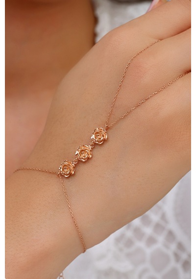 925 Ayar Gümüş Rose Sıra Güller Şahmeran - 45103701 Rose Gold