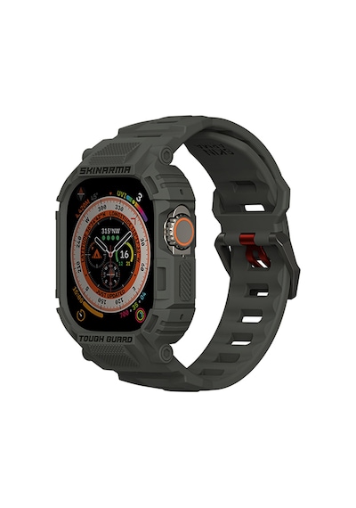 Watch Ultra 49mm Uyumlu 2in1 Tpu Kasa Koruyuculu Silikon Kordon Skinarma Mecha Yeşil