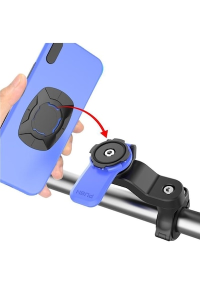Bisiklet Motosiklet Telefon Tutucu 360 Dönebilen Gidon Bisiklet Telefon Tutucu Mavi