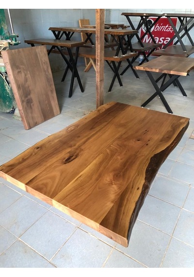 Bintaşmobilya Ceviz Ağacı Kütük Masa Üstü Tablası 120X80.Cm