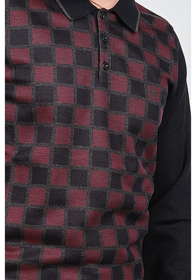 Pelikan Erkek Desenli Polo Yaka Kazak 1577428 Bordo Bordo