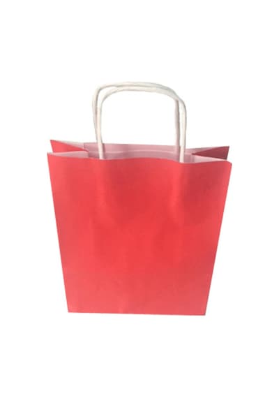 Kraft Kırmızı Çanta 25X31X12 ( 25 Adet ) ( Kağıt Poşet Çanta )