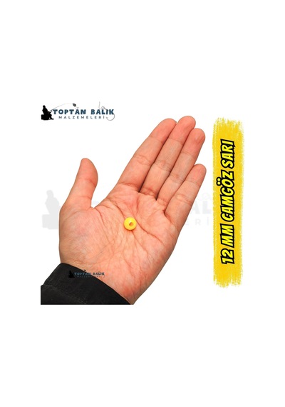 İthal Camgöz Sarı Sazan Balık Boncuğu 12 Mm İç Çap: 4.3 Mm - 5