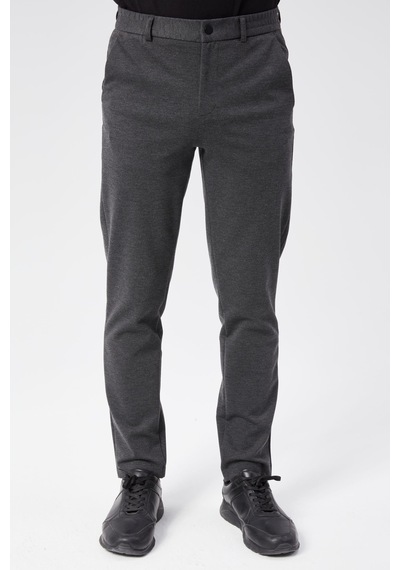 Erkek Beli Yarım Lastikli Arka Cep Fermuarlı Slim Fit Pantolon Antrasit Antrasit Erkek Beli Yarım Lastikli Arka Cep Fermuarlı Slim Fit Pantolon Antrasit Antrasit