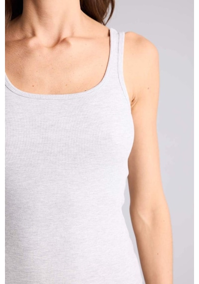 DeFacto Slim Fit Dar Kesim Basic Düz U Yaka Fitilli Kaşkorse Atlet E5540AX25SMGR93