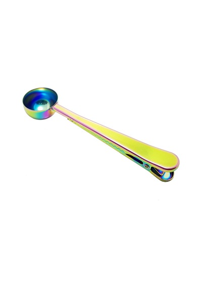 Renkli Paslanmaz Çelik Kahve Ölçü Kaşığı Paket Klipsi Cin108Ml