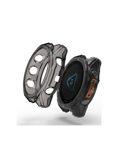 Caseonn Garmin Fenix 8 - 51 Mm, Amoled Kılıf Darbeye Dayanıklı Kasa Koruyucu Esnek Silikon Füme