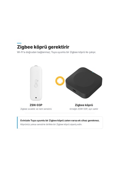 Zigbee Sıcaklık Ve Nem Sensörü, Tuya Smart Life Uyumlu