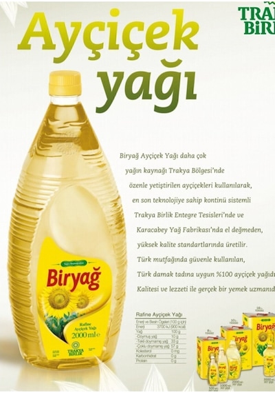 Trakya Birlik Doğal Ve Katkısız Ayçiçek Yağı 5 L X 2 Adet Yemeklik Ve Kızartmalık Kullanıma Uygun