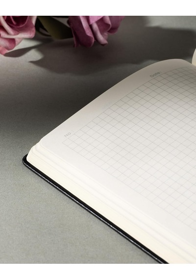 Deri Kaplı A5 120 Yp 70g Defter Kareli Siyah-mavi Çok Renkli