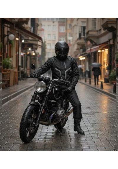 Ebakbak Motosiklet Ve Bisiklet Lüx Yağmurluk Takım Waterproof Oxford Kumaş Astarlı Yağmurluk Takım