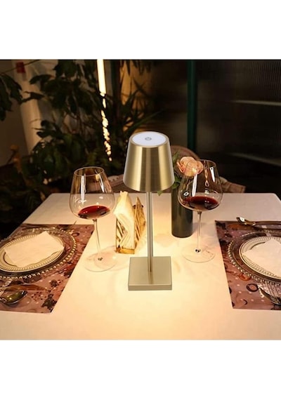 Taşınabilir Şarjlı Masa Lambası Dimmerli Dekoratif Abajur Cata İstanbul Dokunmatik Sunum Lambası