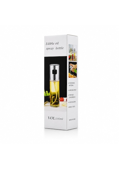 100 Ml Sprey Cam Yağdanlık Krom - Renkli Sprey Kafa - İnce Uzun Şişe 5492 Çr
