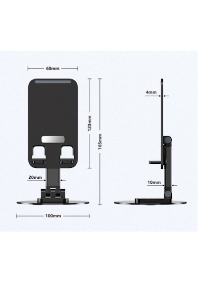 Katlanabilir Telefon Tutucu Stand Yuvarlak Tabanlı Cm-074