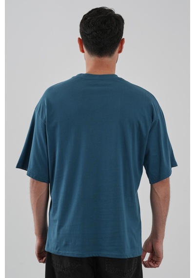 Alexander Gardi Yumuşak Dokulu Bisiklet Yaka Oversize T-shirt Petrol