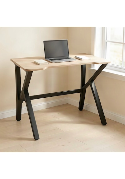 Upstyle Torvex Oyuncu Masası Çam Siyah 100x60 Cm Metal Ayaklı Bilgisayar Masası