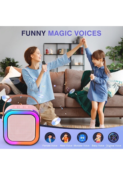 Mini Taşınabilir Bluetooth Karaoke Hoparlör Kablosuz Mikrofon Ses Bombası