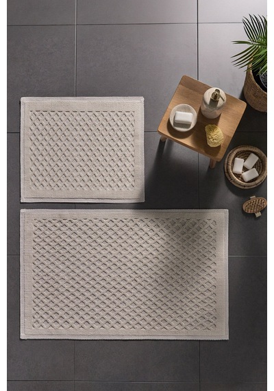 Cobble 2'li Banyo Paspası Krem