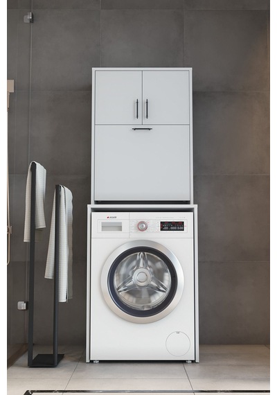 Yasemin Modern Çamaşır Makinesi Dolabı Kirli Çamaşır Sepetli Depolama Ve Düzenleme Ünitesi Beyaz Yasemin Modern Çamaşır Makinesi Dolabı Kirli Çamaşır Sepetli Depolama Ve Düzenleme Ünitesi Beyaz