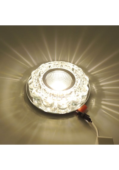 Silver Kristal Cam Sıva Altı Spot Cob Led Armatür Gün Işığı Silver