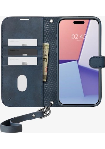 Spigen Apple Uyumlu iPhone 15 Pro İle Kılıf Wallet S Pro Navy