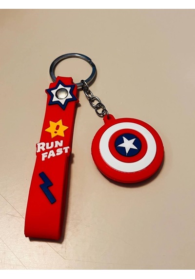 Captain America Silikon Figürlü Anahtarlık Marvel Kaptan Amerika Çanta & Araba Süsü