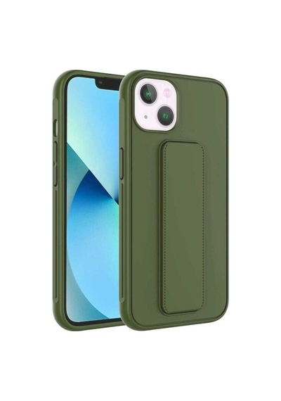 Apple Uyumlu iPhone 14 Plus Kılıf Zore Qstand Kapak Koyu Yeşil