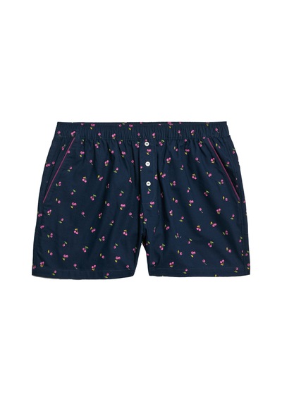Marks & Spencer 2’li Paket Saf Pamuklu Baskılı Pijama Şortları T37003456S Mavi Mix